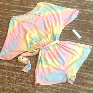 NWT Tie Dye Romper Swim Cover Up